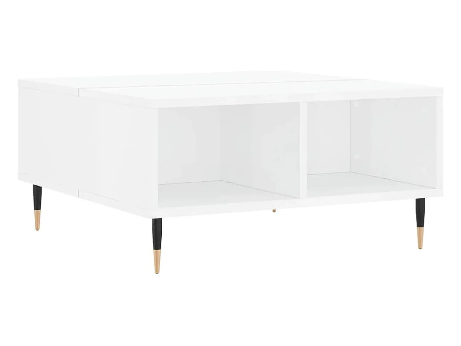 Mesa De Centro|vidaxl Mesa de centro 60x60x30 cm derivados madeira brilhante Branco