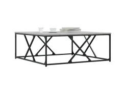 Mesa De Centro| Mesa de centro 100x100x40 cm derivados de madeira cinza sonoma PT190232 Cinzento