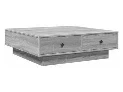 Mesa De Centro| Mesa de centro 90x90x28 cm derivados madeira sonoma PT826784 Cinzento
