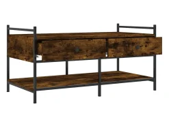 Mesa de centro 99x50x50 cm derivados de madeira carvalho fumado PT698562^ Mesa De Centro