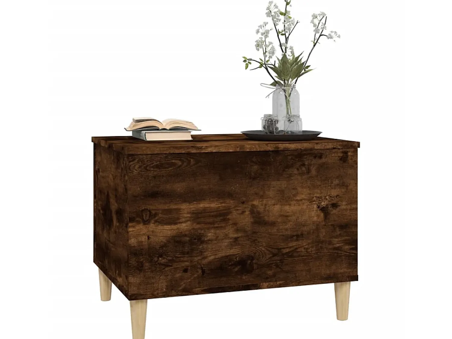 Mesa De Centro| Mesa de centro 60x44,5x45 cm derivados madeira carvalho fumado PT309676 Castanho