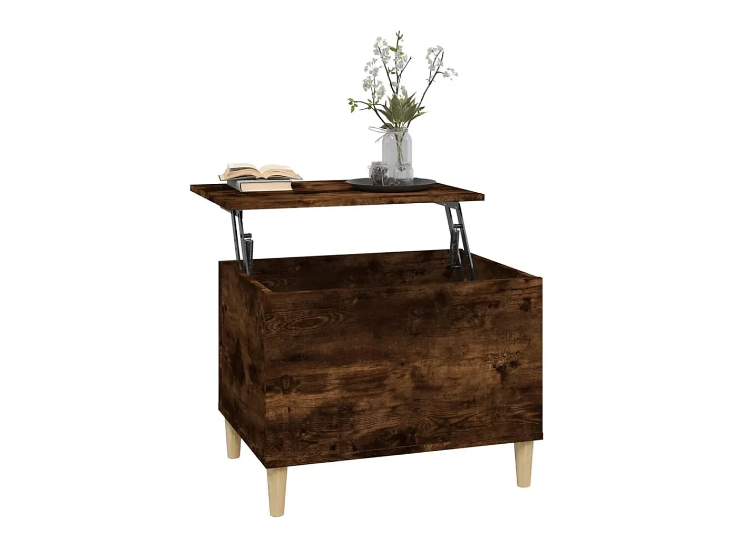 Mesa De Centro| Mesa de centro 60x44,5x45 cm derivados madeira carvalho fumado PT309676 Castanho