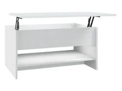 Mesa De Centro| Mesa de centro 80x50x40 cm derivados de madeira PT303223 Branco