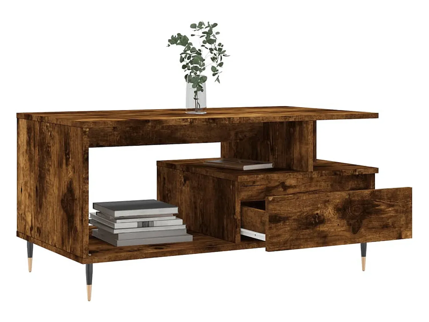Online vidaxl Mesa de centro 90x49x45 cm derivados madeira carvalho fumado Natural claro