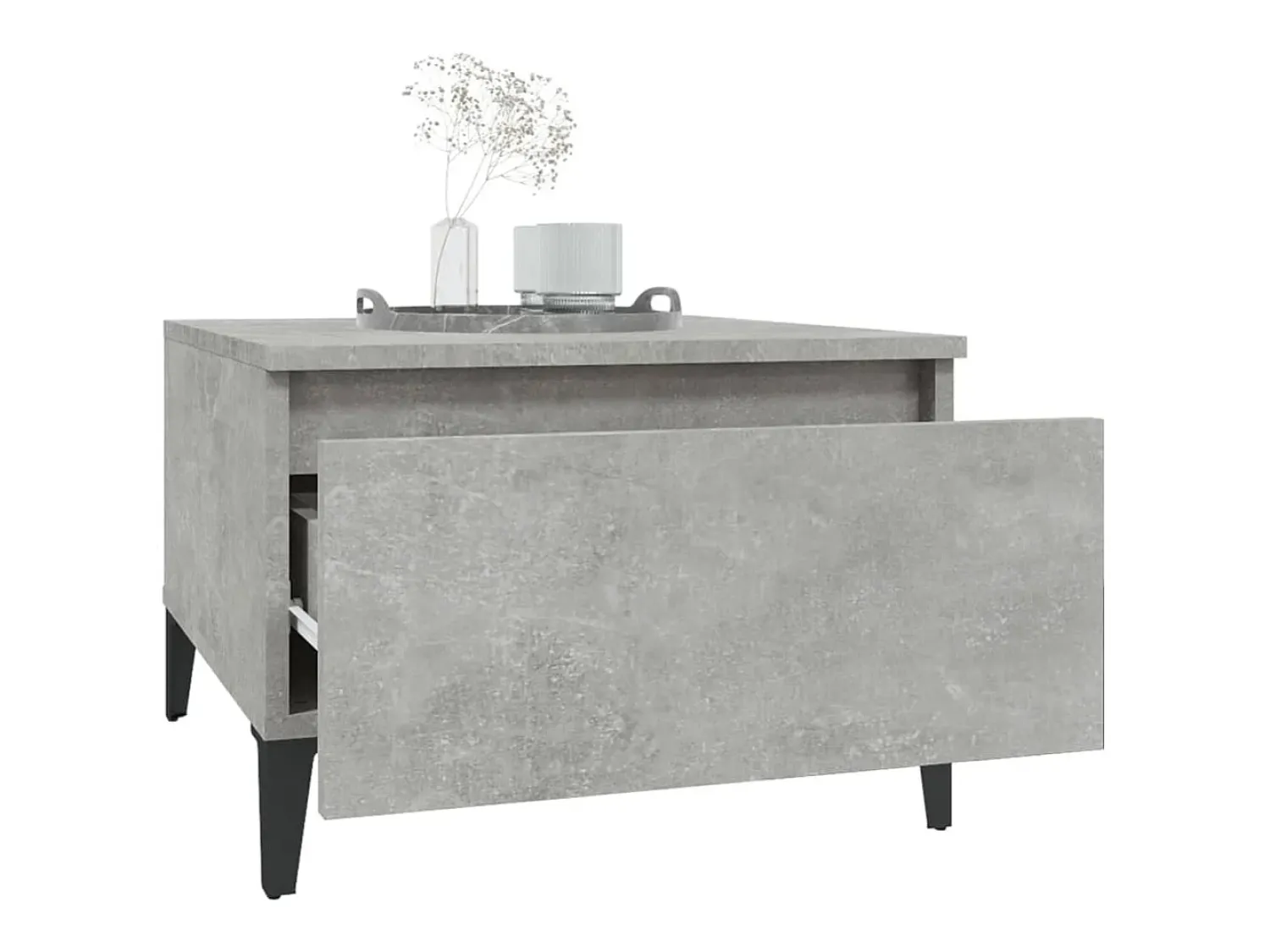 New Mesa de centro 50x46x35 cm derivados de madeira -cimento PT985210 Cinzento