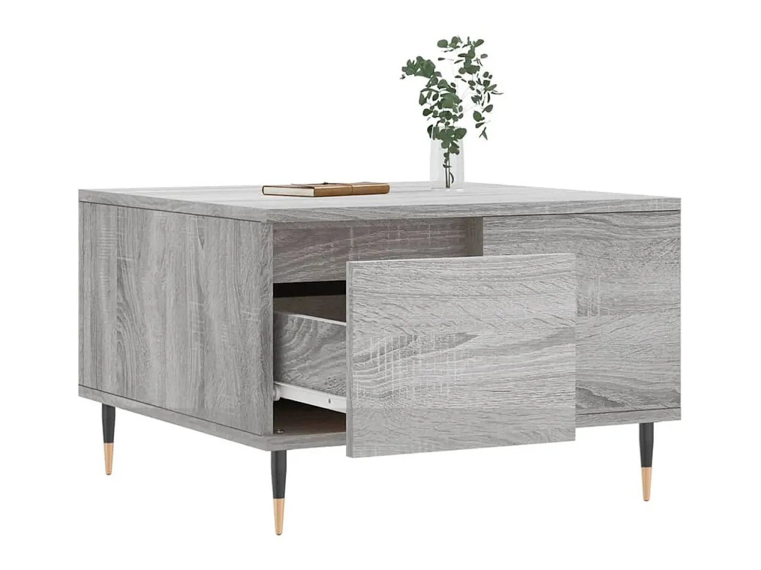 Mesa De Centro* Mesa de centro 55x55x36,5 cm derivados de madeira cinza sonoma PT873736 Cinzento