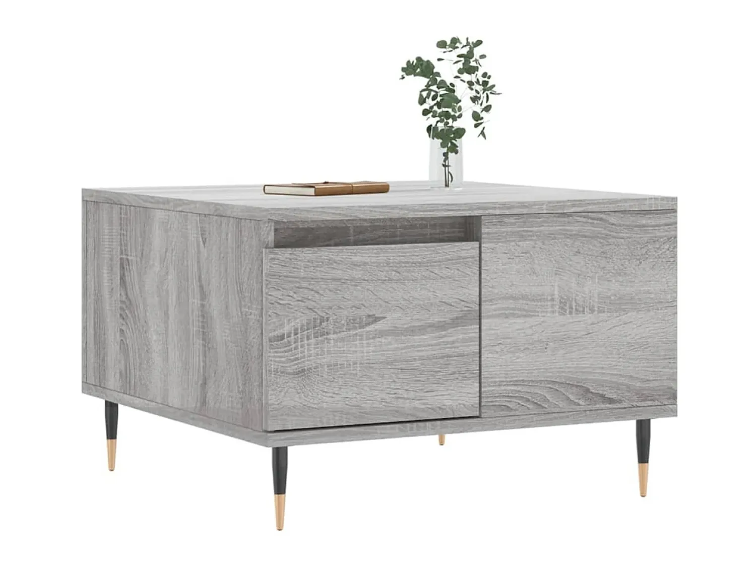 Mesa De Centro* Mesa de centro 55x55x36,5 cm derivados de madeira cinza sonoma PT873736 Cinzento