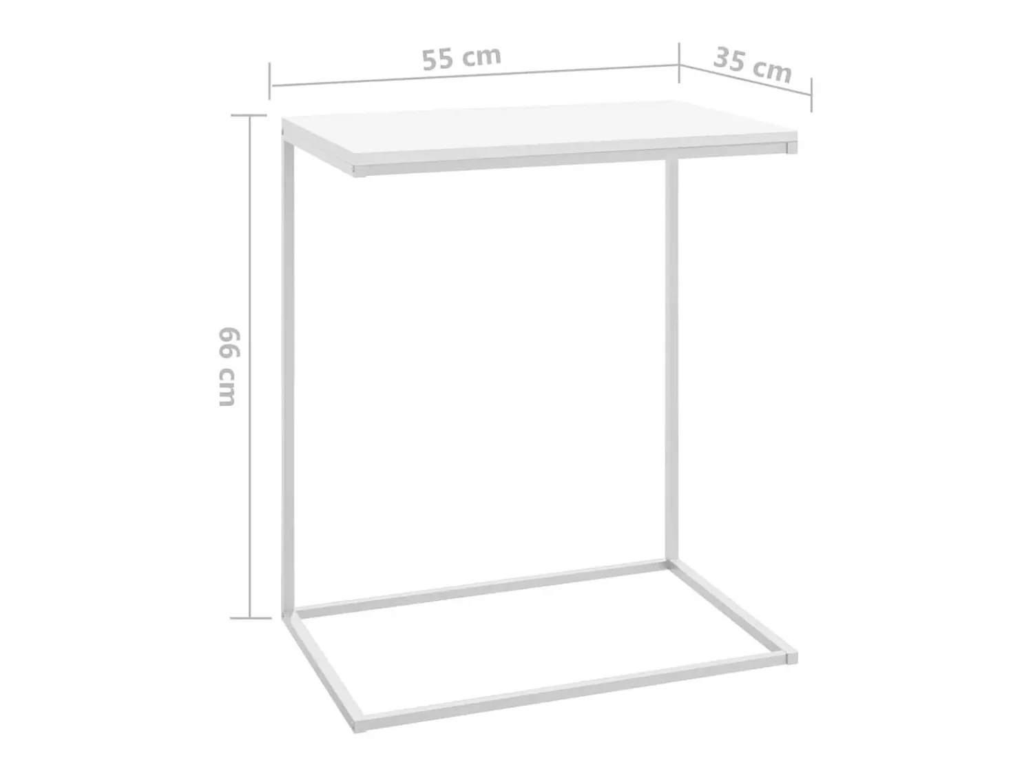 Outlet vidaxl Mesa de centro 55x35x66 cm derivados de madeira Branco