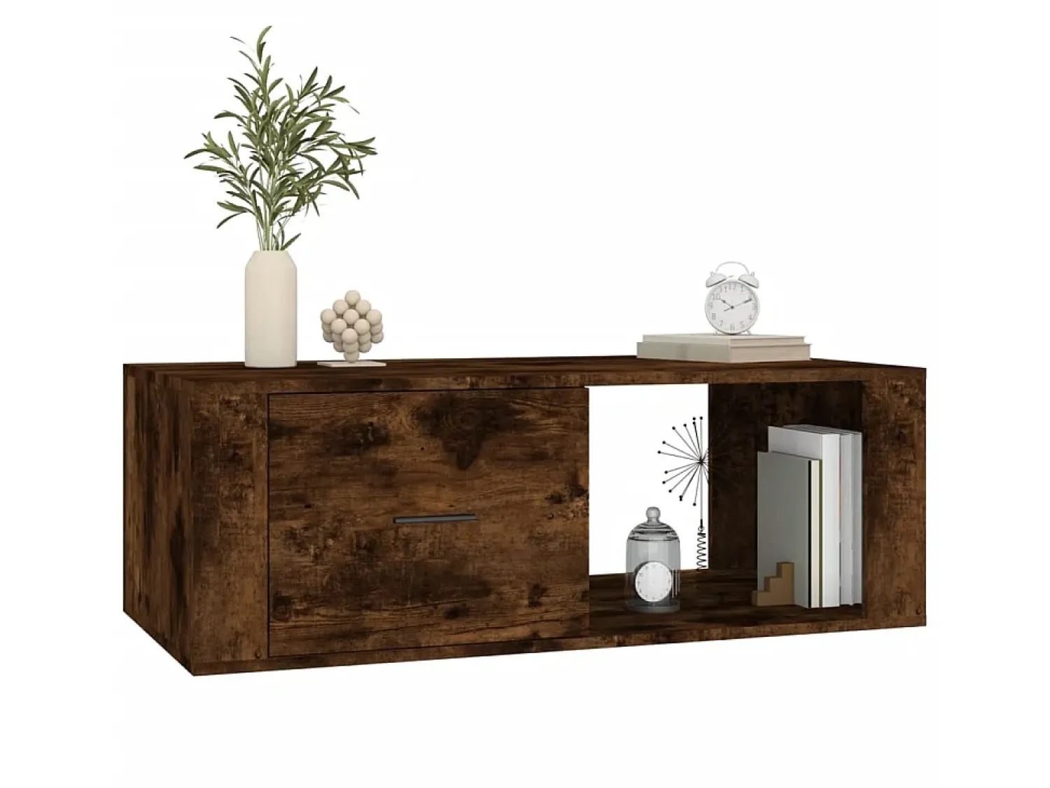 Mesa de centro 100x50,5x35 cm derivados madeira carvalho fumado PT677756^ Mesa De Centro