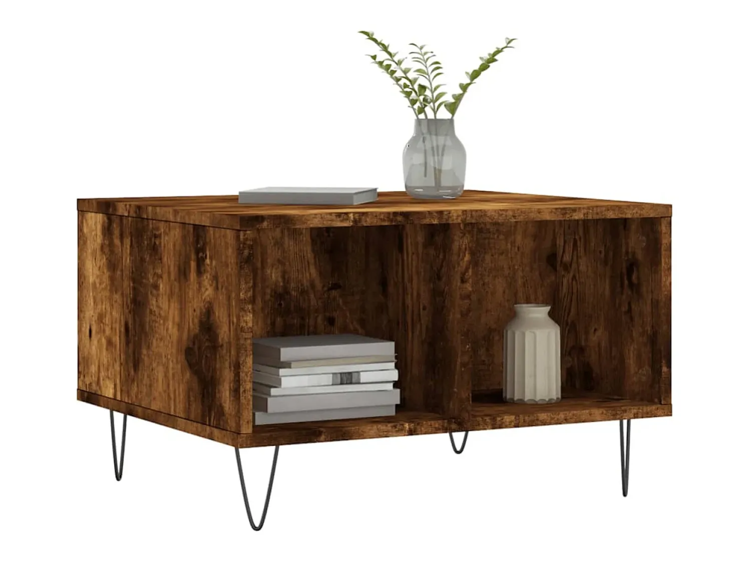 Mesa De Centro| Mesa de centro 60x50x36,5 cm derivados madeira carvalho fumado PT522618 Castanho