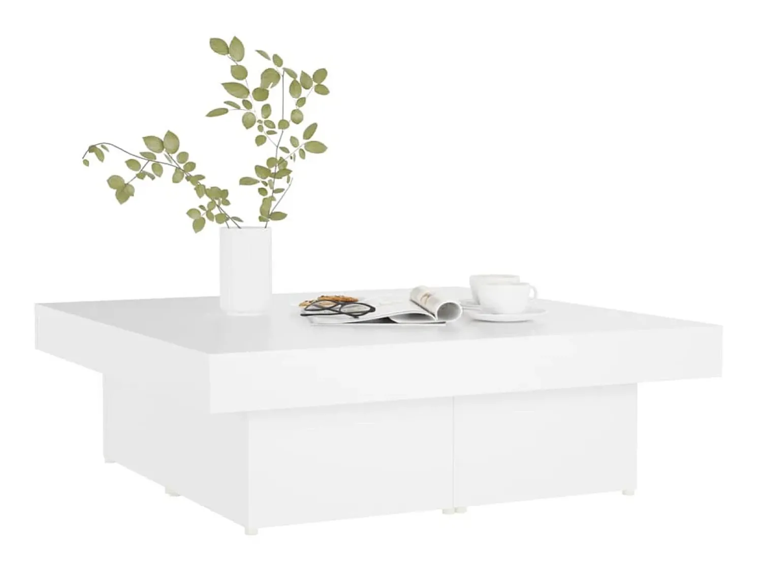 Clearance Mesa de centro 90x90x28 cm derivados de madeira PT646188 Branco