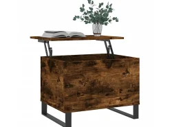 Mesa De Centro* Mesa de centro 60x44,5x45 cm derivados madeira carvalho fumado PT746133 Castanho