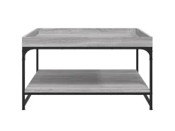 Mesa De Centro* Mesa de centro 80x80x45 cm derivados madeira/ferro cinza sonoma PT482007 Cinzento