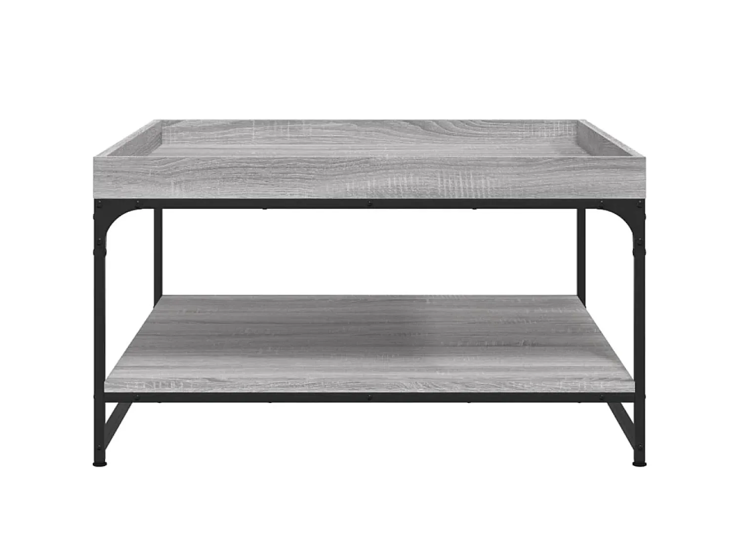 Mesa De Centro* Mesa de centro 80x80x45 cm derivados madeira/ferro cinza sonoma PT482007 Cinzento