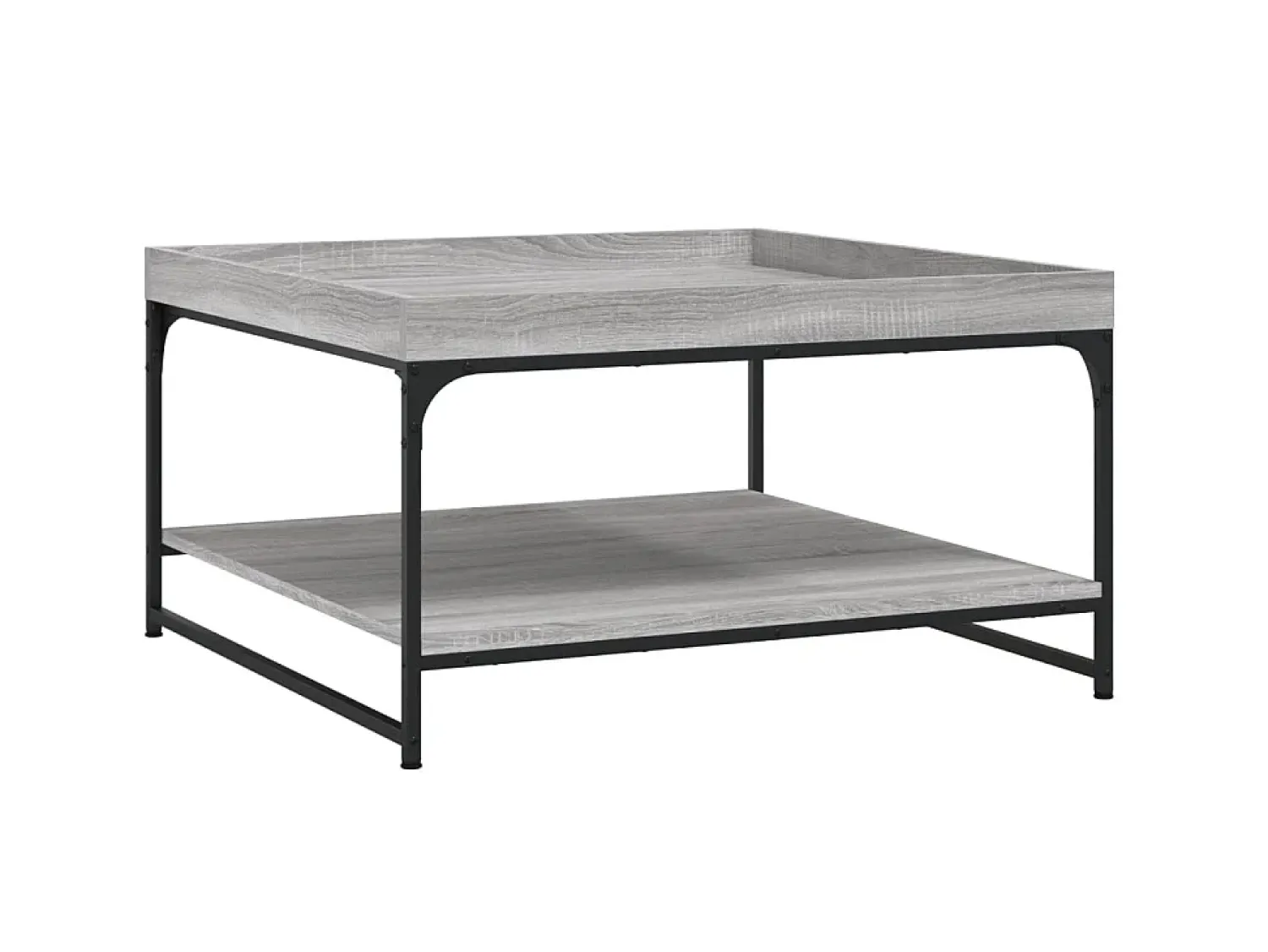 Mesa De Centro* Mesa de centro 80x80x45 cm derivados madeira/ferro cinza sonoma PT482007 Cinzento