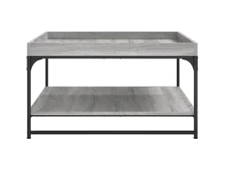 Mesa De Centro* Mesa de centro 80x80x45 cm derivados madeira/ferro cinza sonoma PT482007 Cinzento