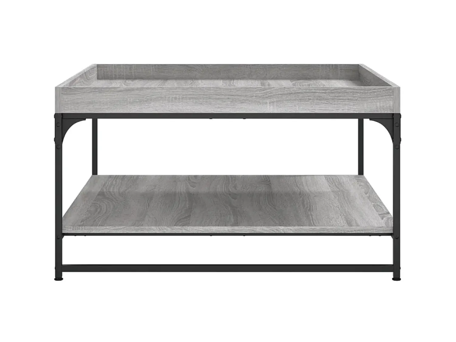 Mesa De Centro* Mesa de centro 80x80x45 cm derivados madeira/ferro cinza sonoma PT482007 Cinzento