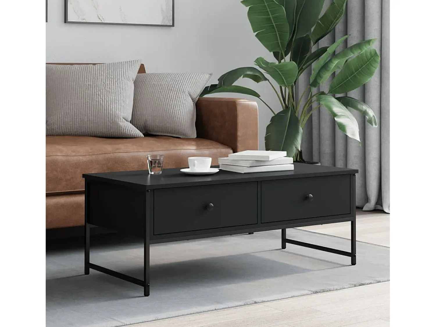 Mesa De Centro| Mesa de centro 101x49x39,5 cm derivados de madeira PT441154 Preto