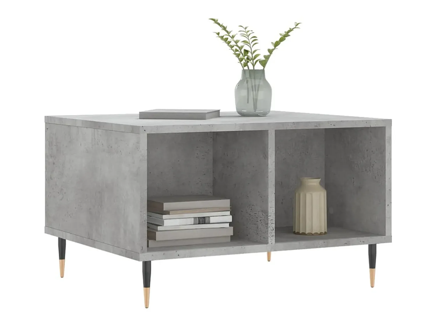 Mesa De Centro* Mesa de centro 60x50x36,5 cm derivados de madeira cinza cimento PT548639 Cinzento