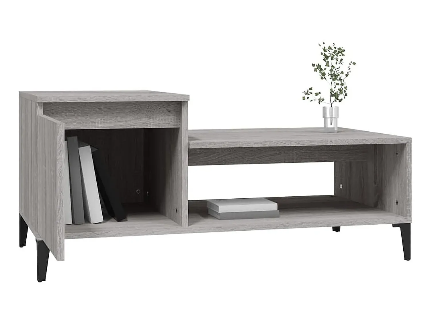 Mesa De Centro* Mesa de centro 100x50x45 cm derivados madeira sonoma PT300773 Cinzento