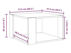 vidaxl Mesa de centro 51,5x51,5x30 cm derivados de madeira^ Mesa De Centro