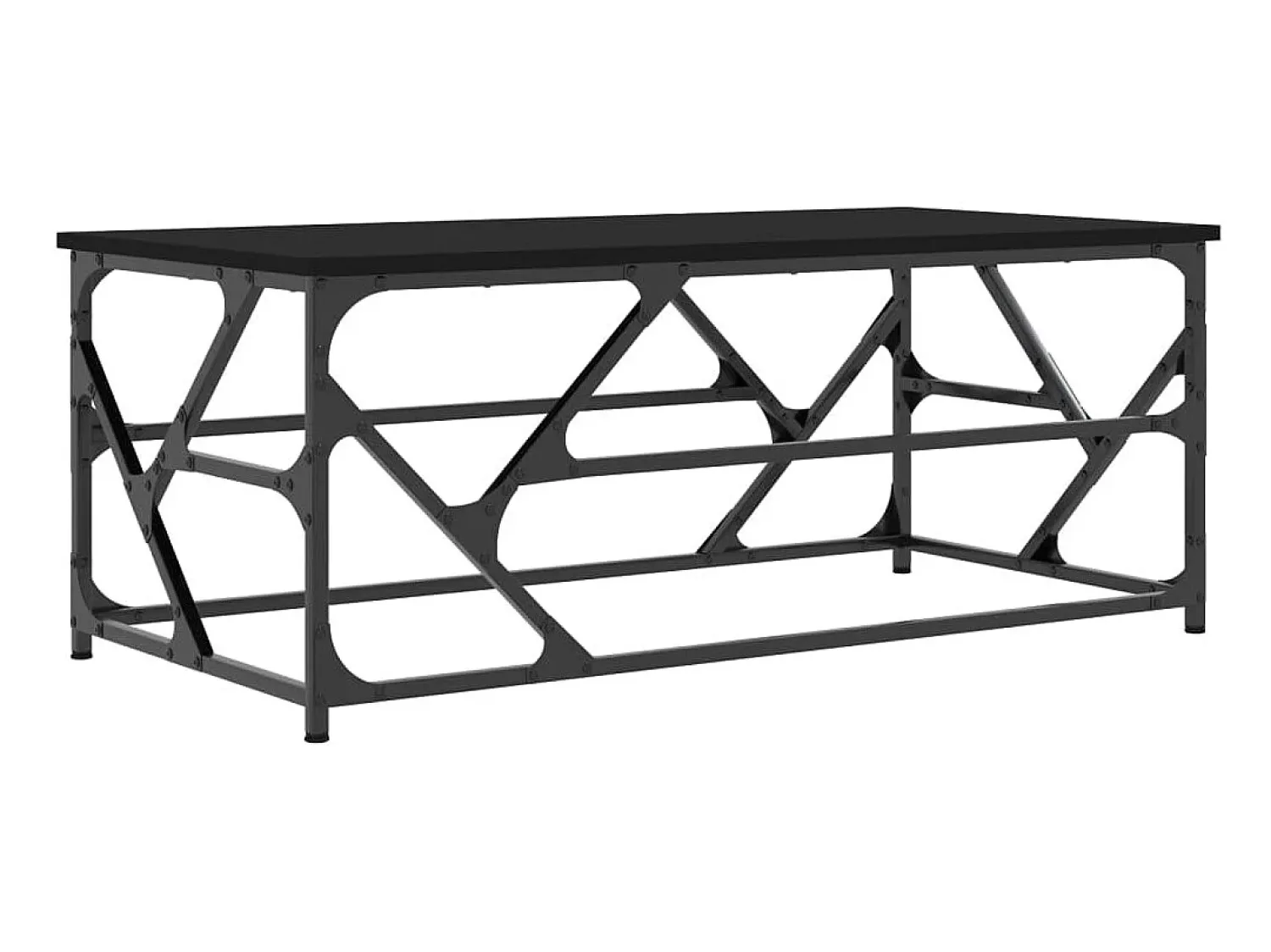 Mesa De Centro| Mesa de centro 100x50x40 cm derivados de madeira PT320709 Preto