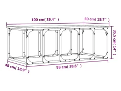 Mesa De Centro|vidaxl Mesa de centro 100x50x35,5 cm derivados madeira carvalho fumado Natural claro
