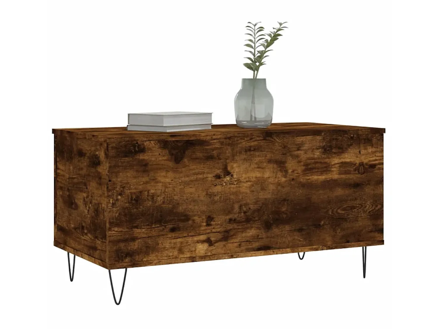 Mesa de centro 90x44,5x45 cm derivados madeira carvalho fumado PT786426 Castanho