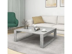 Mesa De Centro| Mesa de centro 100x100x35 cm derivados madeira cimento PT983446 Cinzento