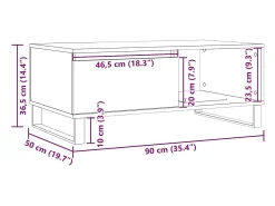 Mesa De Centro*vidaxl Mesa de centro 90x50x36,5 cm derivados de madeira madeira velha Natural claro