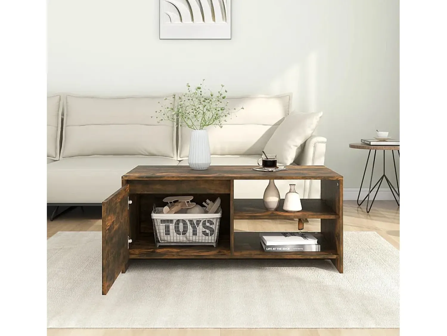 Sale Mesa de centro 102x50x45 cm derivados madeira carvalho fumado PT125188 Castanho