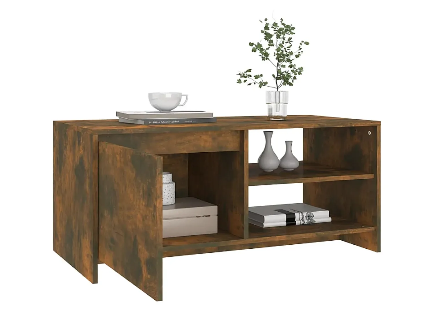 Sale Mesa de centro 102x50x45 cm derivados madeira carvalho fumado PT125188 Castanho