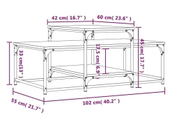 Mesa De Centro|vidaxl Mesa de centro 102x60x45 cm derivados madeira carvalho castanho Natural claro