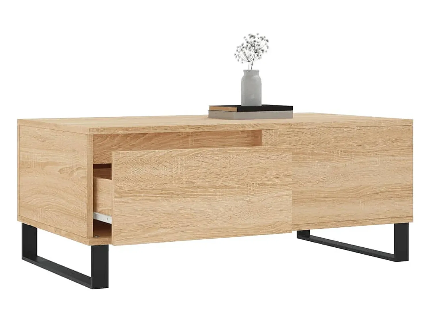 Mesa De Centro* Mesa de centro 90x50x36,5 cm derivados madeira carvalho sonoma PT361025 Castanho