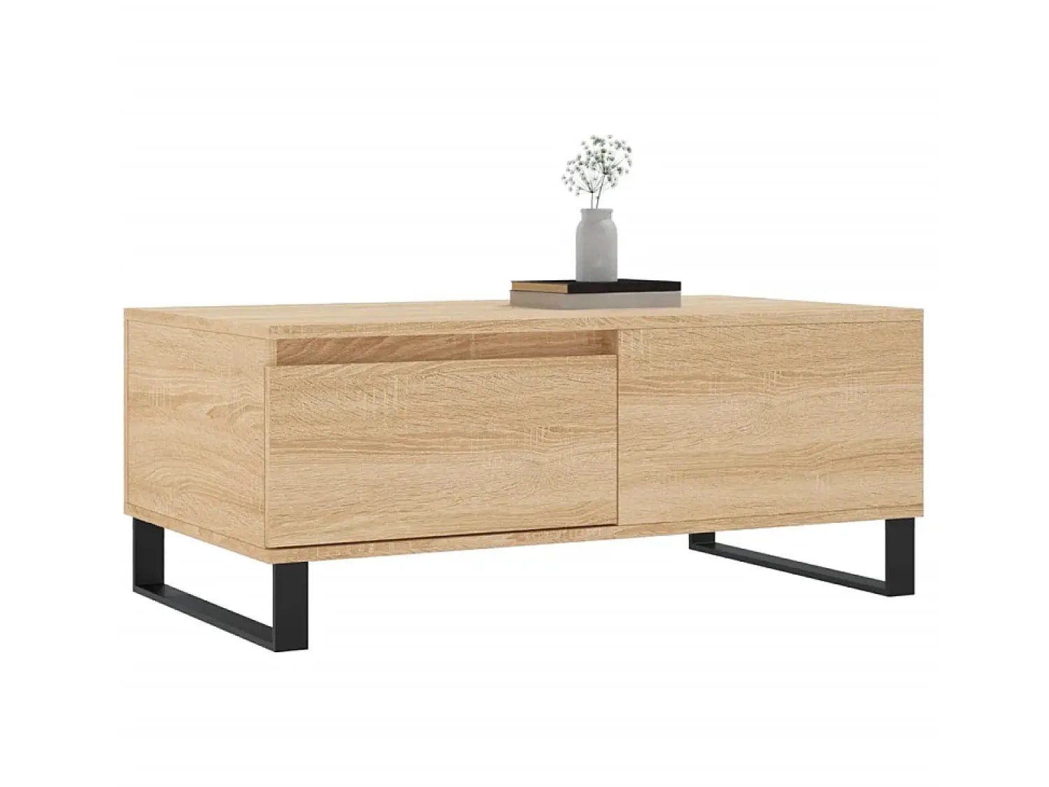 Mesa De Centro* Mesa de centro 90x50x36,5 cm derivados madeira carvalho sonoma PT361025 Castanho