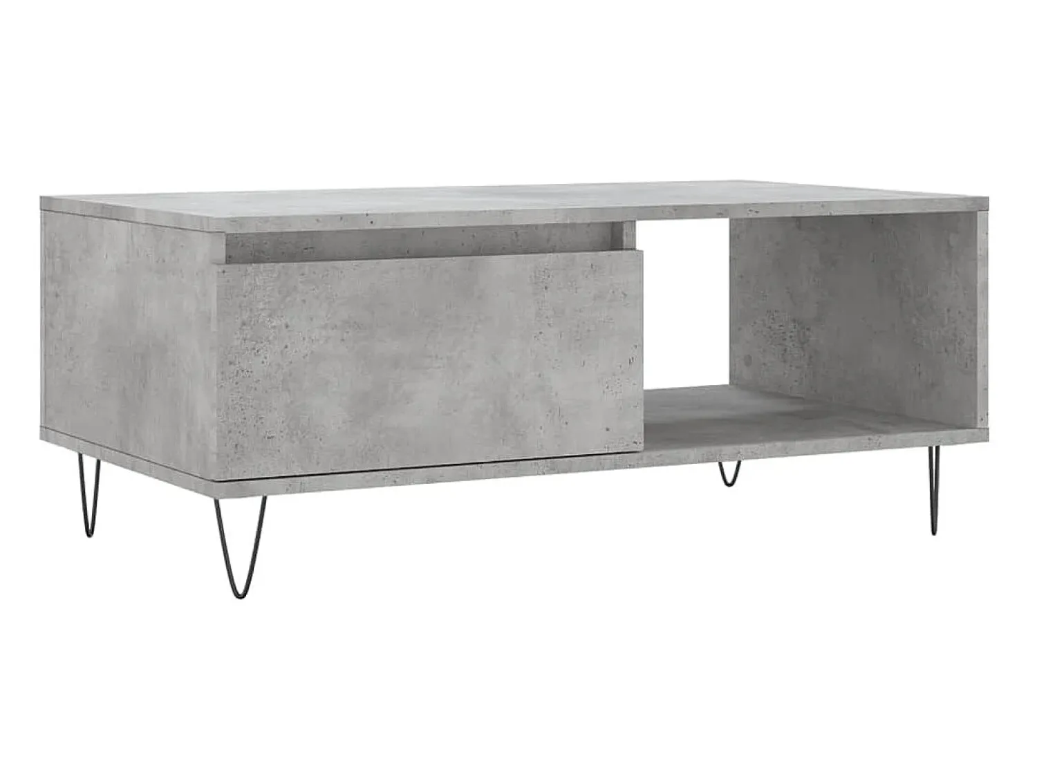 Mesa de centro 90x50x36,5 cm derivados madeira cimento PT886229 Cinzento
