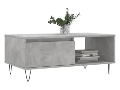 Mesa de centro 90x50x36,5 cm derivados madeira cimento PT886229 Cinzento