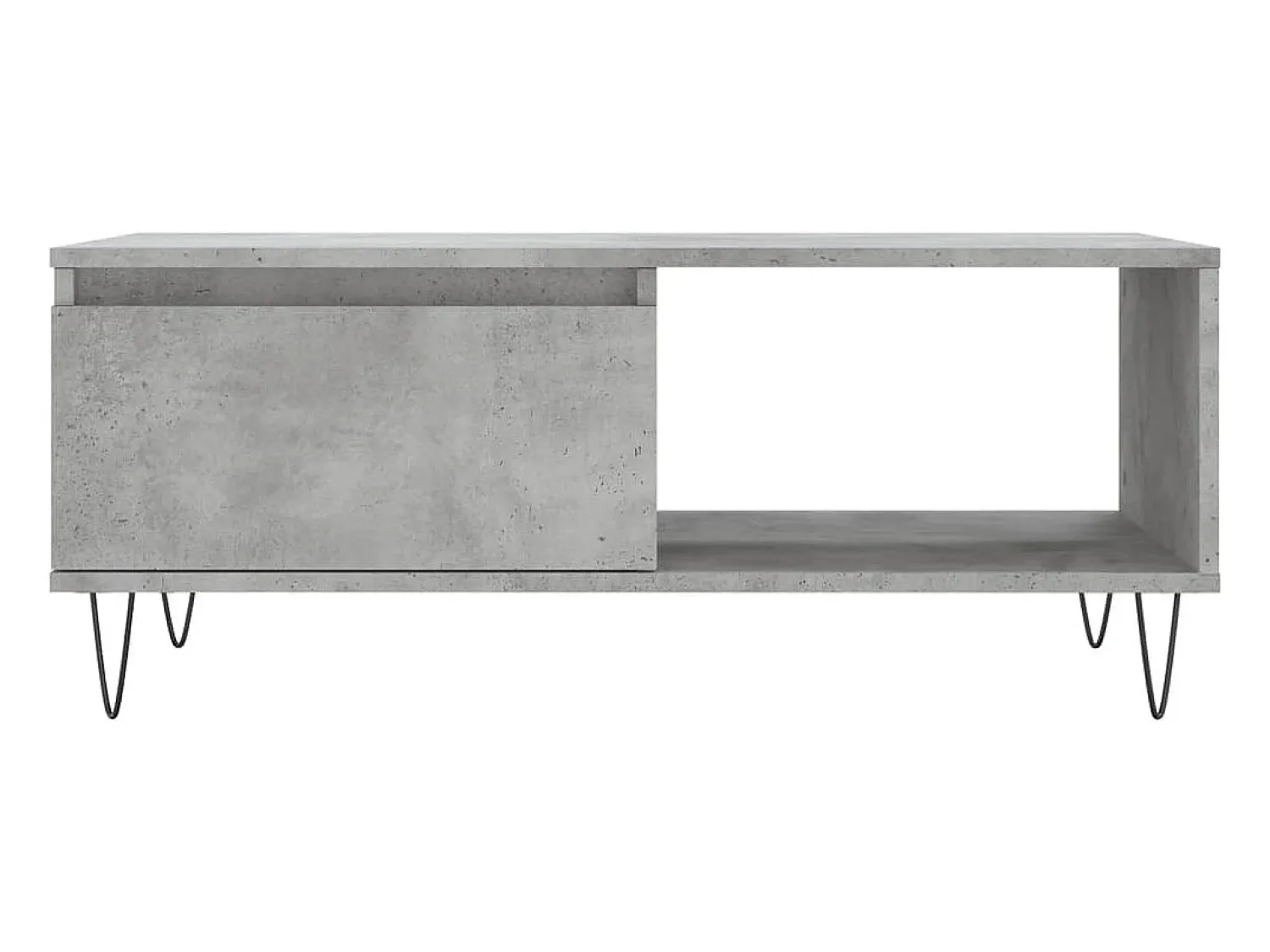 Mesa de centro 90x50x36,5 cm derivados madeira cimento PT886229 Cinzento