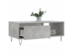 Mesa de centro 90x50x36,5 cm derivados madeira cimento PT886229 Cinzento