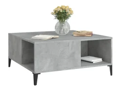 Mesa De Centro| Mesa de centro 80x80x36,5 cm derivados madeira cimento PT161629 Cinzento