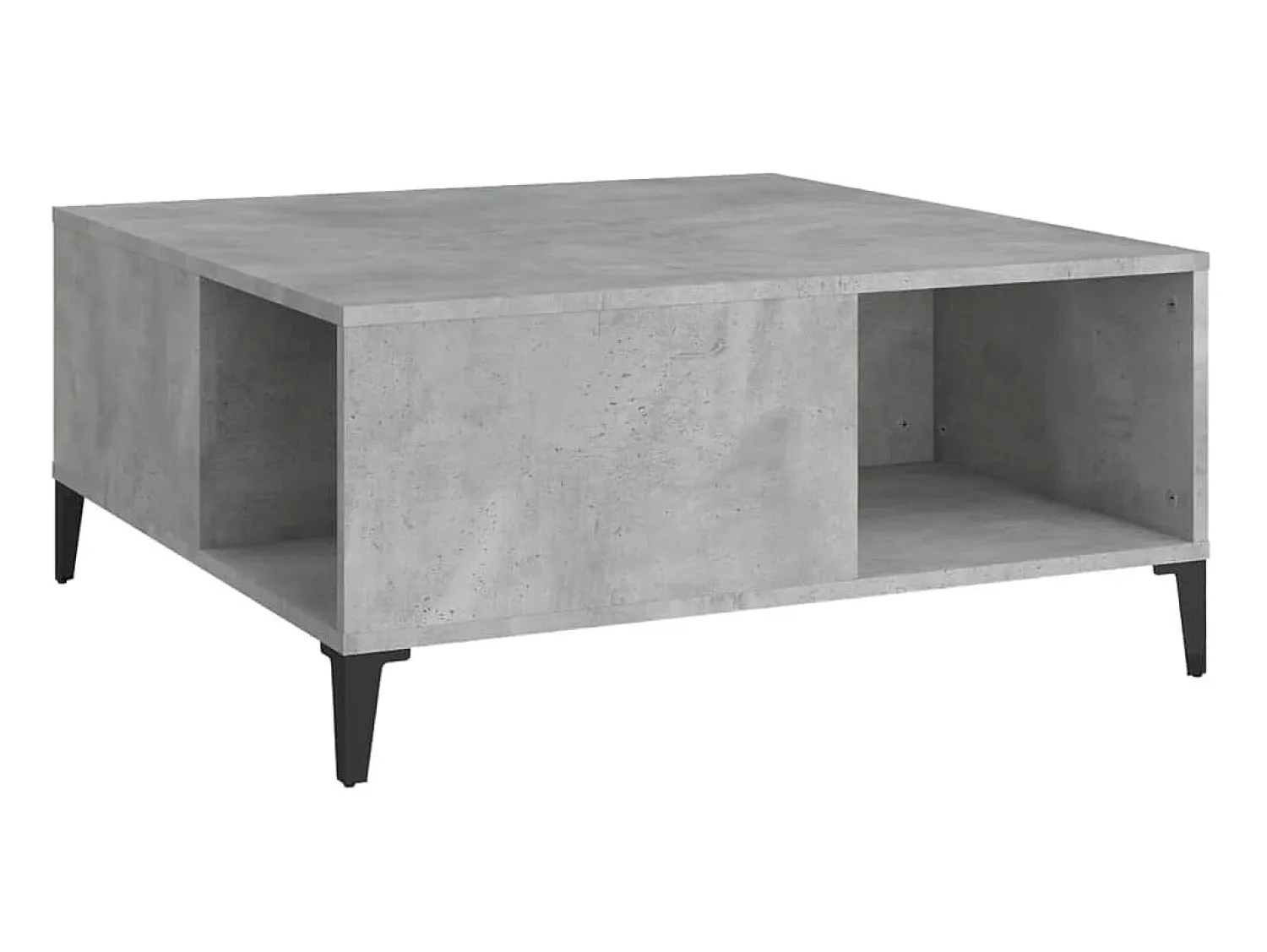 Mesa De Centro| Mesa de centro 80x80x36,5 cm derivados madeira cimento PT161629 Cinzento