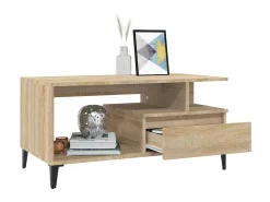Mesa De Centro| Mesa de centro 90x49x45 cm derivados de madeira carvalho sonoma PT455386 Castanho