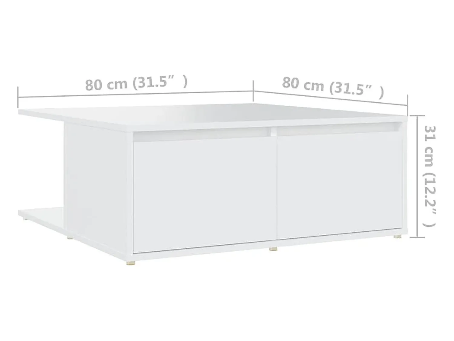 vidaxl Mesa de centro 80x80x31 cm derivados de madeira^ Mesa De Centro
