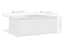 vidaxl Mesa de centro 80x80x31 cm derivados de madeira^ Mesa De Centro