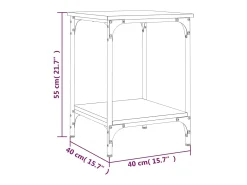 Clearance vidaxl Mesa de centro 40x40x55 cm derivados de madeira carvalho fumado Natural claro