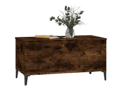 vidaxl Mesa de centro 90x44,5x45 cm derivados madeira carvalho fumado^ Mesa De Centro