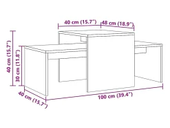 Mesa De Centro|vidaxl Mesa de centro 100x48x40 cm deriv. madeira carvalho artisiano Natural claro