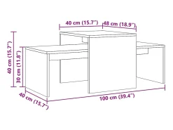 Mesa De Centro|vidaxl Mesa de centro 100x48x40 cm deriv. madeira carvalho artisiano Natural claro