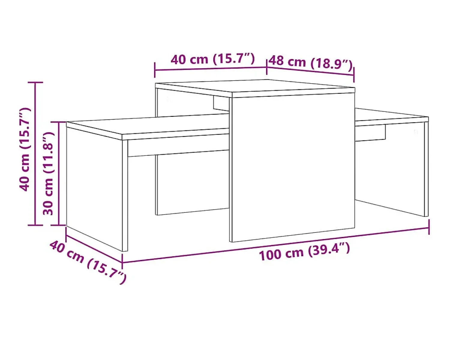 Mesa De Centro|vidaxl Mesa de centro 100x48x40 cm deriv. madeira carvalho artisiano Natural claro