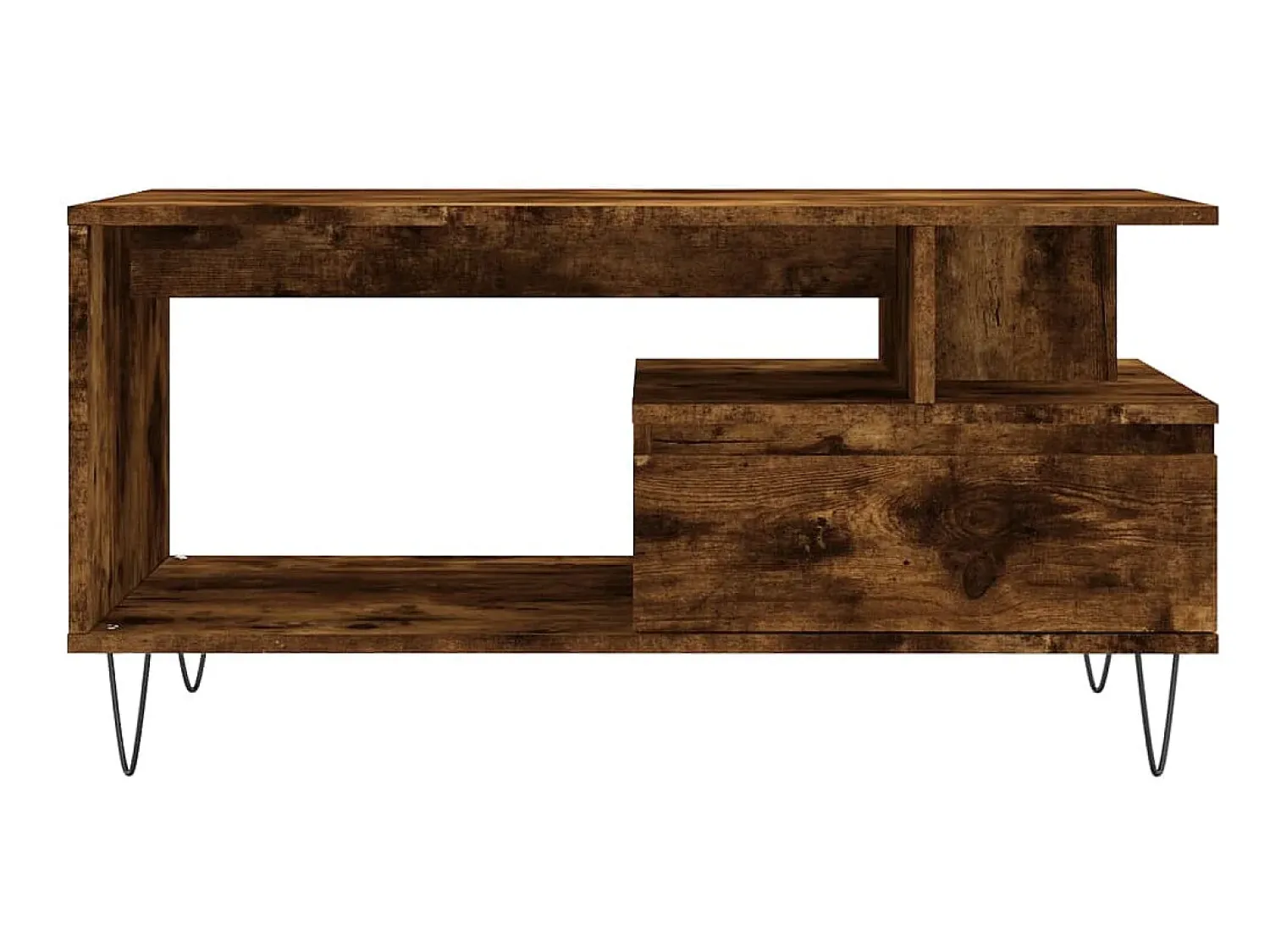 Mesa de centro 90x49x45 cm derivados madeira carvalho fumado PT257921^ Mesa De Centro
